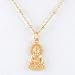 Small Sitting Young Buddha Pendant or Charm in Gold Vermeil on a 16" Gold Filled Saturn Chain, #8302