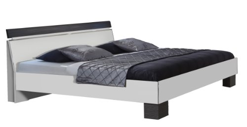 Wiemann 350338 Futonbett Padua mit Absetzungen Struktur graphit 160 x 200 cm, alpinwei&szlig;