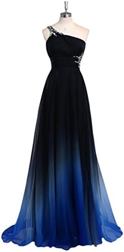 Dress U Women's Gradient Long Evening Party Dresses Chiffon Prom Gown Ombre Size 10 US Style-A