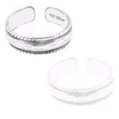 Get Gifts – 925 Sterling Silver Jewelry, Double Rope Swirl Toe Ring, Adjustable Fit, Plus Free Special Gift Pouch