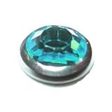 Dermal Replacement Head 4mm Blue Zircon Gemstone 14 Gauge Dermal Piercing