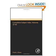 Cumulative Subject Index, Volumes 37-65 by Frank J. Dixon