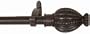 Window Curtain Rod / Drapery Rod 44 Inch - 108 Inch Crown Burg/black