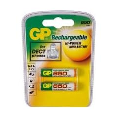 GP Akku AAA, 650mAh, NiMH, Micro, 2er Blister