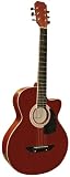 Main Street 38 Acoustic Shallow Body Cutaway Guitar – Transparent Red”