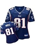 Randy Moss Reebok Navy Replica New England Patriots Women's Jersey - Large