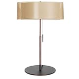 Melissa Two Light Table Lamp with Outer Laminated Gold Organza Shade in Oil Brushed Bronze