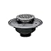 Oatey 72274 PVC Adjustable Commercial Drain with 5-Inch Cast NI Grate and Square Top, 4-Inch