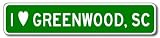 I Love GREENWOOD, SOUTH CAROLINA City Limit Sign - 6 x 24 inches