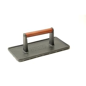 Charcoal Companion Cast Iron 8-3 4-Inch by 4-1 2-Inch Rectangular Grill Press by 