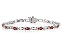 14k White Gold Diamond and Garnet Bracelet