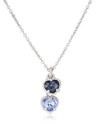 Judith Ripka "Linen" Silver Twin Heart Necklace
