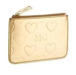 Marc By Marc Jacobs Limited Edition Heart Skinny Case Wallet Bag with Key Ring Gold