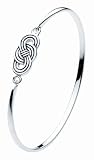 Heritage Sterling Silver Celtic Bangle Oxidised Loopy Knot 72061OX004