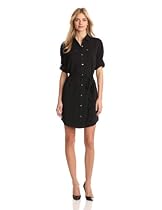 Hot Sale Calvin Klein Women's Shirt Dress, Black, X-Large