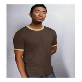 American Apparel Fine Jersey Ringer T-Shirt - A