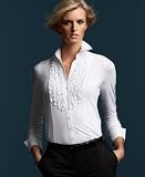 INC International Concepts? Petite Long-Sleeved Ruffled Tuxedo Shirt