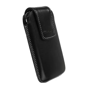 Krusell 95517 Vinga Mobile Leather Universal Pouch Medium Size for iPhone 3G, iPhone 4, HTC Wildfire, Samsung Galaxy S and more (Black)