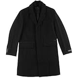 Cole Haan Mens Wool Leather Trim Coat