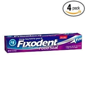 Fixodent Food Seal Denture Adhesive Cream 2 Oz (Pack of 4)