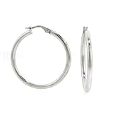 Karat Platinum 1 1/4 Inch Hoop Earrings
