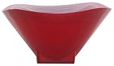 Colorful Art Glass Scarlet Red Large Square Bowl 11 1/2"D, 5 1/2"H