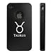 Apple iPhone 4 4S 4G Black D1097 Aluminum & Silicone Case Cover Horoscope Astrology Taurus