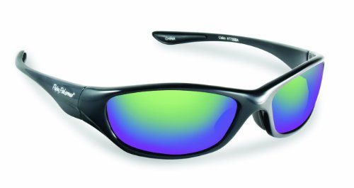 Flying Fisherman Cabo Polarized Sunglasses (Shiny Black/Brown Frame, Amber/Green Mirror Lenses)