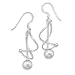 Crazy Wire Design with Chain and Ball Drop Earrings Sterling Silver