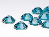 Strasssteine zum Aufnaehen von Swarovski rund 8mm (Indicolite), 12 Stueck