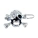 New Beau Nouveau Swarovski Crystal BLING Skull Barrette Pink Topaz 1