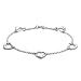 Sterling Silver Five Open Heart Bracelet