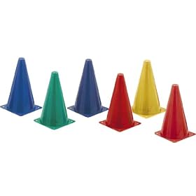 Champion Sports 9 Inch Colored Cones - Set of 6 by 