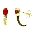 14K Yellow Gold Ruby and Diamond Earrings