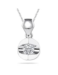0.17 Cts Diamond Solitaire Pendant in 18K White Gold