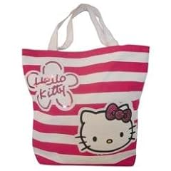 HELLO KITTY Schultertasche SPANGLE gestreift mit Pailetten Sanrio