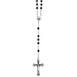 Sterling Silver Antiqued Amethyst Rosary - 26 Inch