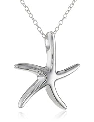Sterling Silver Starfish Pendant Necklace, 18"