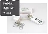 Sandisk 4GB M2 Memory Stick Micro (SDMSM2-4096) & BlueProton USB 2.0 Card Reader Writer