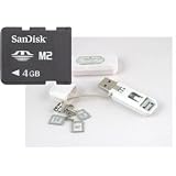 Sandisk 4GB M2 Memory Stick Micro (SDMSM2-4096) & BlueProton USB 2.0 Card Reader Writer