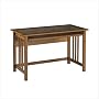 OSP Designs Mission Computer Desk In Oak with Glass Desk Top