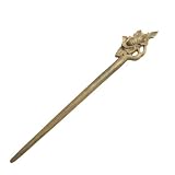 Crystalmood Handmade Lignum-vitae Wood Carved Hair Stick Begonia 7.25 Inches