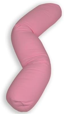 Squishy Deluxe Microbead Body Pillow - Pink * with Zippered Removable Cover * Hypoallergenic * Provides Full Body Support