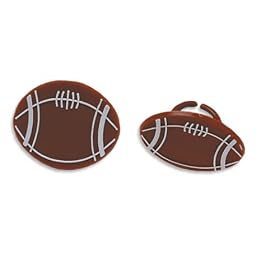 Football Cupcake Rings - 12ct