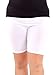 White Woman Plus Size Cotton Spandex Mid Thigh Shorts, 3XL