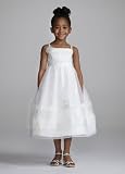 Davids Bridal Flower Girl Spaghetti Strap Organza with 3D Floral Details Style WG1318