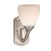 Helsinki-(BN) - 1 Light Bathroom Wall Sconce Lighting Fixture - Brushed Nickel - White Glass - B2405