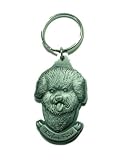 Pewter Bichon Frise Key Chain Ring Made in the USA