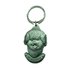 Pewter Bichon Frise Key Chain Ring Made in the USA