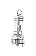 Solid Sterling Silver Flashlight Charm 2.6g 3/4" High